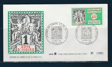 Côte d'Ivoire enveloppe 1er jour  journée du timbre et de la poste   1973