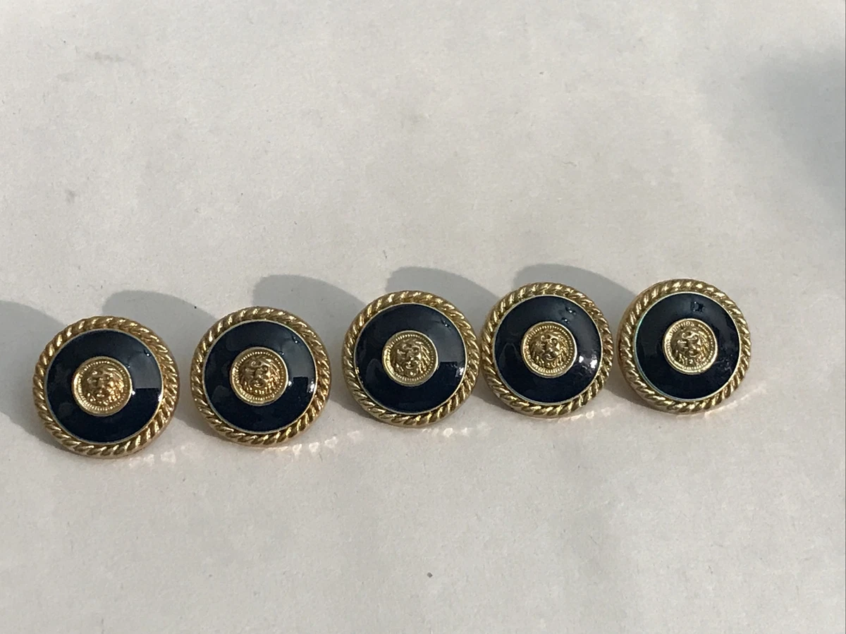 Lot Of 5 Gold Plastic Lion s Head Fancy Blazer Button Suits Coat Jacket A28