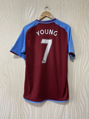 ASTON VILLA 2008 2009 HOME SHIRT JERSEY NIKE 287562-677 YOUNG #7