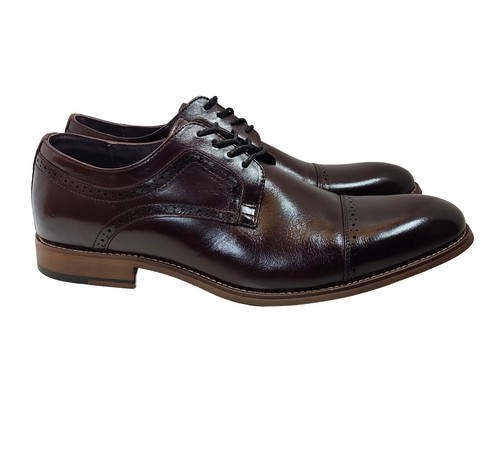 Stacy Adams Dickinson Cap Toe Oxford in Burgundy 25066-601  SIZE 11W Dress Shoe - Picture 3 of 13