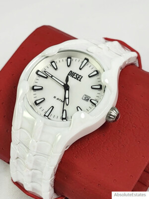 Diesel Vert Limited Edition White Ceramic Mens Watch DZ2197LE for