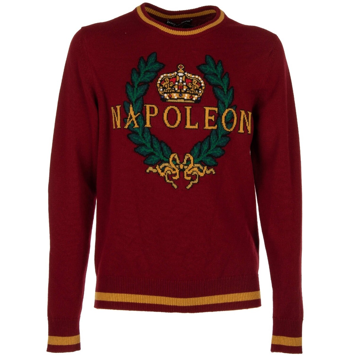 DOLCE GABBANA Napoleon Knitted Cashmere Sweatshirt Sweater Red 48 US38 M  11439