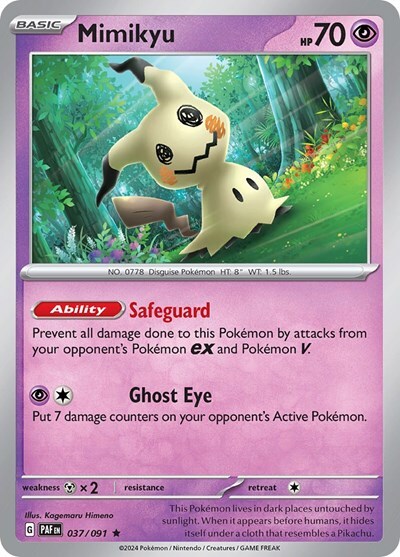 Pokemon Mimikyu (37/245) Paldean Fates LP HOLO