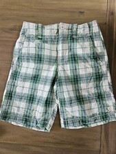 GAP Kids Boys Green Plaid Shorts Adjustable Waist Sz 8