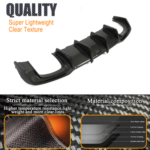 Difusor de carbono difusor trasero faldón trasero alerón trasero para Audi S3 A3 SLINE - Imagen 7 de 11