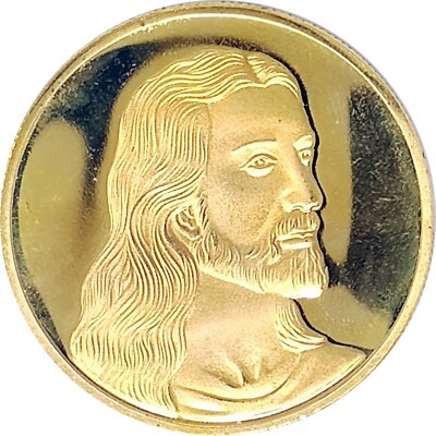 GRANDE RICORDO RELIGIOSO ultima cena placcato oro Gesù Cristo moneta GRANDE RICORDO RELIGIOSO ultima cena placcato oro Gesù Cristo moneta