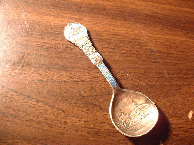 Vintage Sterling & Enamel  Arts & Crafts Demitasse Spoon Th Olsen Norway 1960's