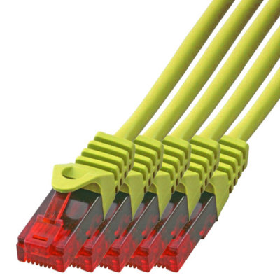 5 x 3m CAT.5 Gigabit Patchkabel Netzwerkkabel gelb LAN Netzwerk Kabel CAT5