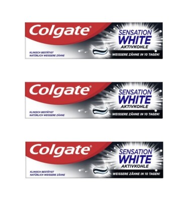Colgate Sensation White Aktivkohle Zahnpasta Zahncreme , 3x75ml EAN8718951340985