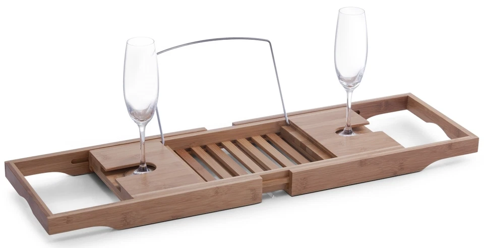 MARKENLOS XXL Badewannenablage Bad Bambusholz Leseablage Holzablage Badewanne Wannenablage