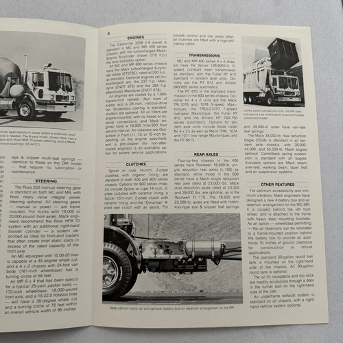 Mack Truck MC MR Series for Construction Refuse Garbage Sales Brochure Catalog - Picture 3 of 5