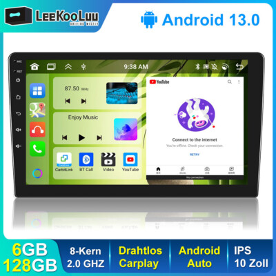 6G+128G 8 Kern Android 13.0 Carplay Autoradio 2 DIN 10'' GPS DSP IPS Touch Screen