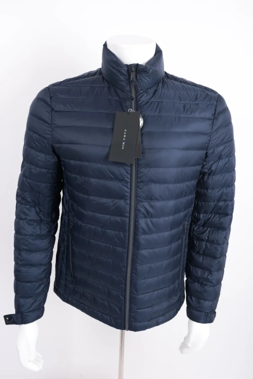 Zara Mens Blue Down Puffer Jacket Lightweight Size M XL RRP £59.99 image 9