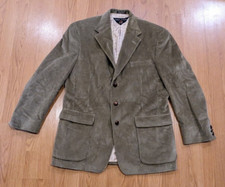 Men's Tommy Hilfiger Corduroy Tan Blazer Sports Coat - 42 MISSING SIZE TAG