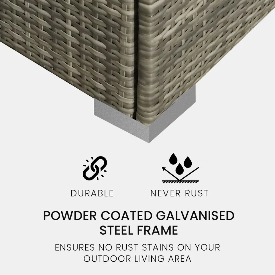 LONDON RATTAN Outdoor Sofa Lounge Wicker 1 Seater Furniture Modular Patio Corner - image 2 of 4