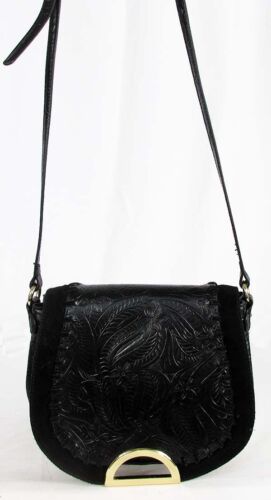 ** INC International Concepts MARA Black Leather Shoulder X-body Bag Msrp $59.50 - 第 1/4 張圖片