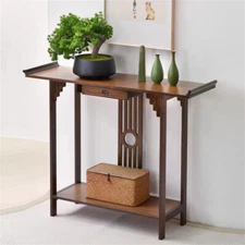 Antique Style Wooden Console Table with Drawer and Bottom Shelf Chic Sofa Tables