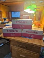 Sealed Bank Box of Pennies. Find Wheats-Errors and UNC. PLEASE READ DESCRIPTION 