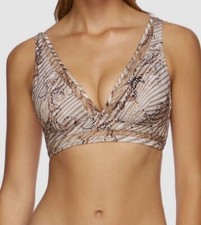 $131 JETS Women's Brown Awakening Snake-Print Bikini Top Swimwear Size AU16 US12