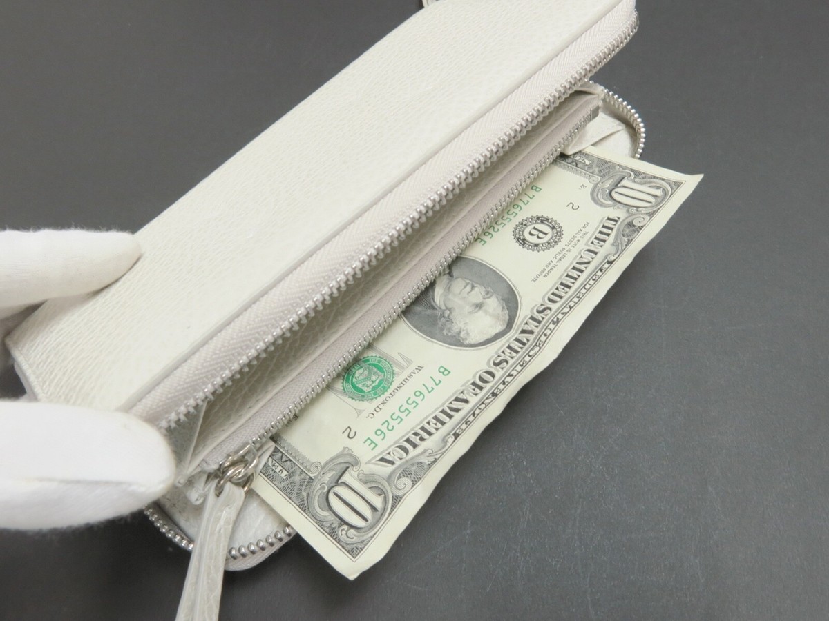 Auth Maison Margiela 11 Round Zip Long Wallet White Italy 18681802  