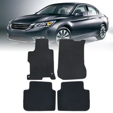 For 2013-2017 Honda Accord Sedan Front & Rear Floor Mats Carpet Black Velour