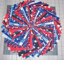 54 Patriotic USA Fabric 5" Quilting Squares 100% Cotton Charm pack