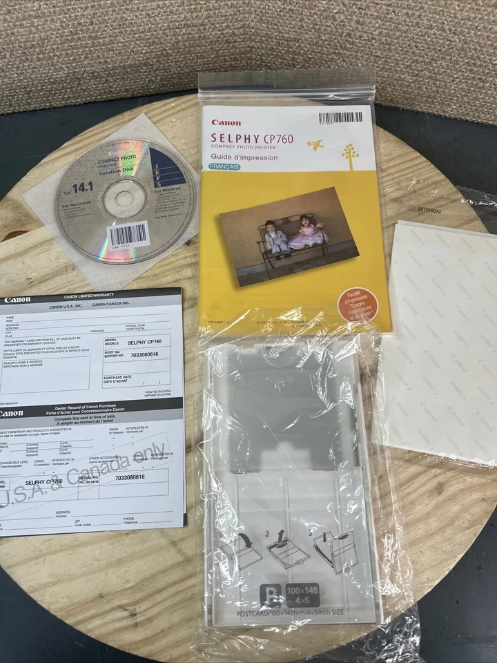 Canon Selphy CP760 Compact Photo Printer with USB Cable/Power Cable Org Box more - Image 4 of 4