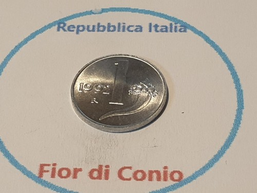 Repubblica Italiana 1 Lira Italia Cornucopia 1992 FDC - Imagen 2 de 4