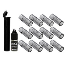 100 puntas de vidrio - 12 mm - gris - cigarrillos, cigarros, con pegamento rodante GlueGar 10 ml