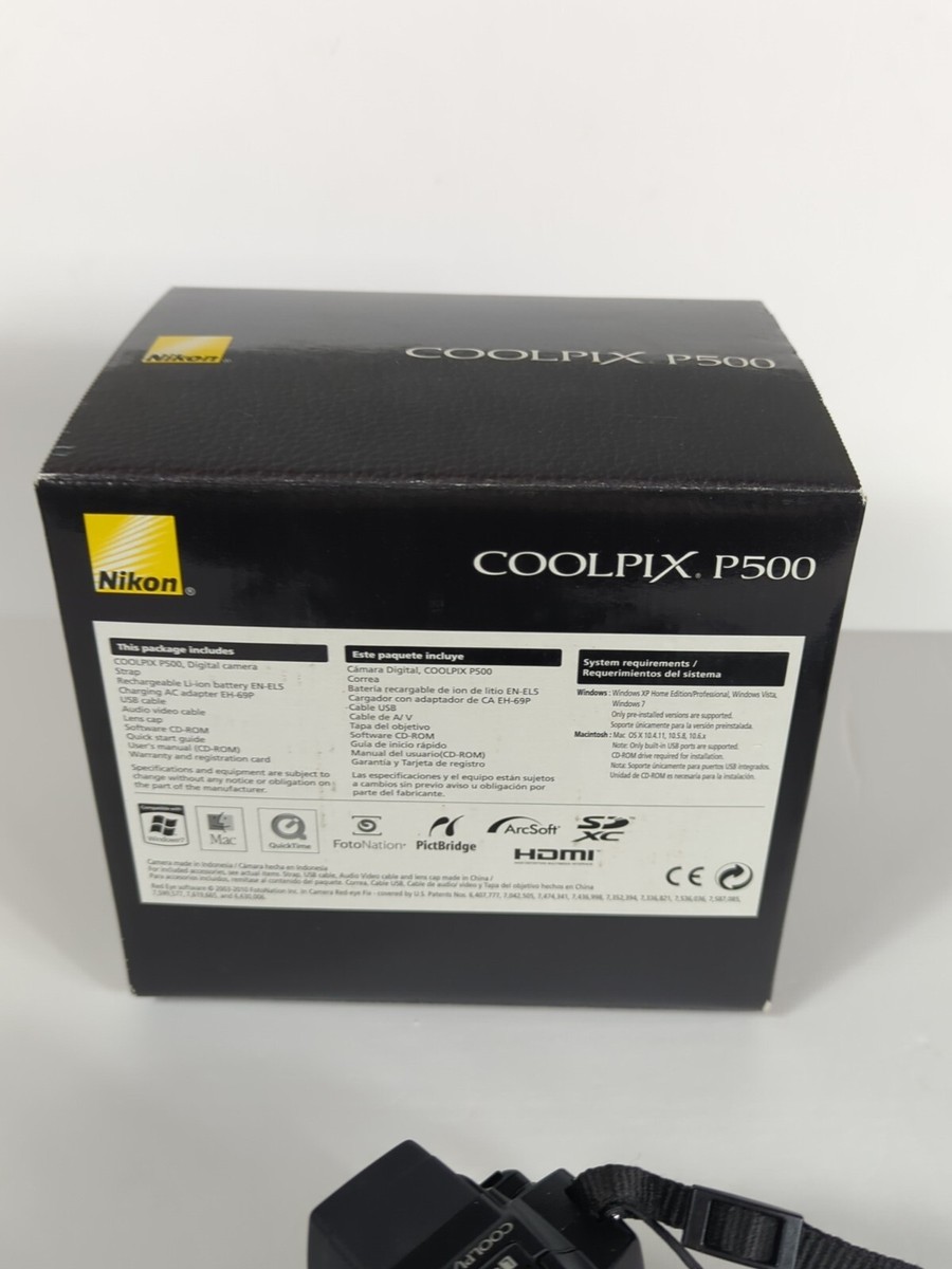 Nikon COOLPIX P500 12.1MP Digital Camera Full HD Movie Black | eBay