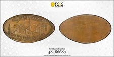 1933 Chicago Worlds Fair Belgian Village Elongated 1910 Cent PCGS MS63 BN   4900