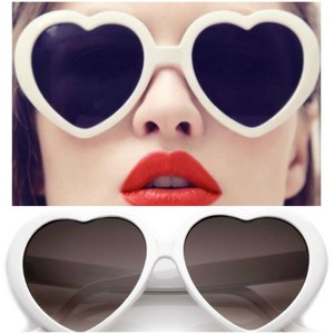 white love heart sunglasses