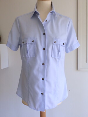 Eterna Silverline blouse 6814/10/HS47 shirt blouse short sleeve 100% cotton Oxford light blue 38