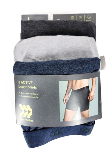 All in Motion Men's Soft Active Performance Boxer Briefs 3-pk Underwear Set - Picture 2 of 3