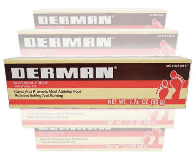 DERMAN Antifungal Cream Athlete's Foot Cure Skin FUNGUS Treatment 1.76oz