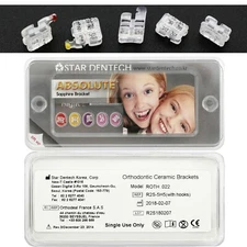 Dental Sapphire Orthodontic Brackets Roth 022 345 Hook Star Dentech Braces 5-5
