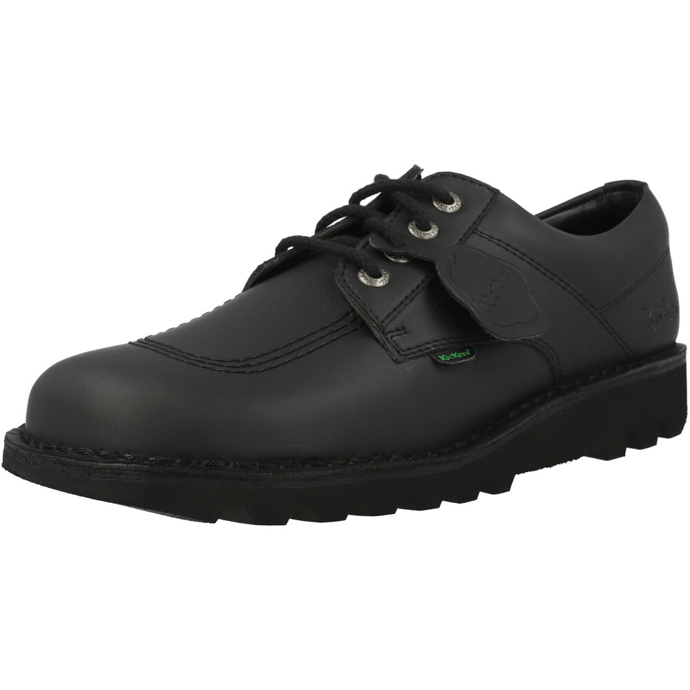 Kickers Men's Kick Lo Core Black Leather Shoes Cleaner Kickers