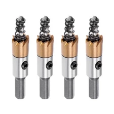4 Pcs 12mm HSS Drill Bit Hole Saw Stainless High Speed Steel Metal Alloy