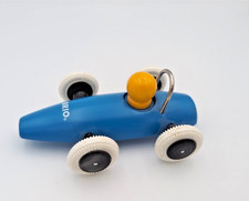 Vintage Brio Blue Wooden Racing Car/Racer with Driver
