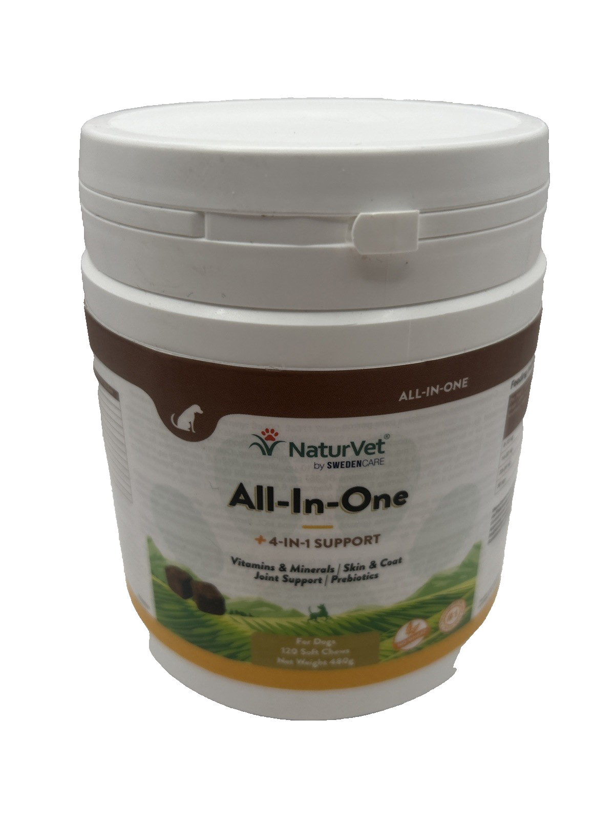 NaturVet All-in-One Dog Supplement Joint Brain Heart Gut Skin Support Exp 10/26