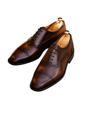 Handmade Brown Genuine Leather Cap Toe Oxford Lace Up Office Dress Shoes for Men