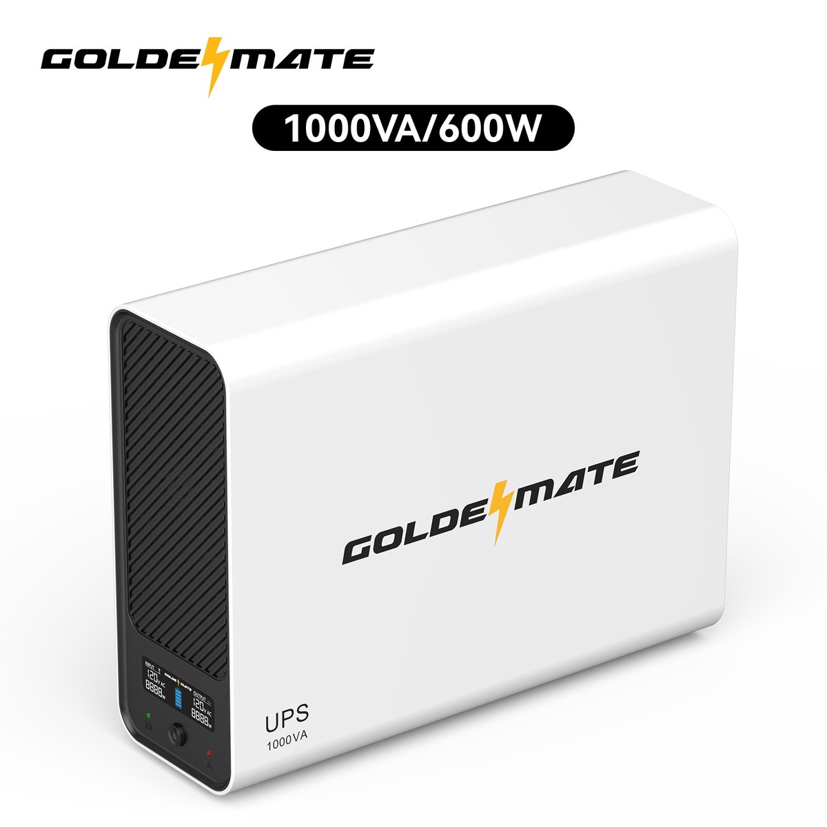 Goldenmate 1000VA 600W LiFePO4 Battery Backup UPS, Pure Sine Wave