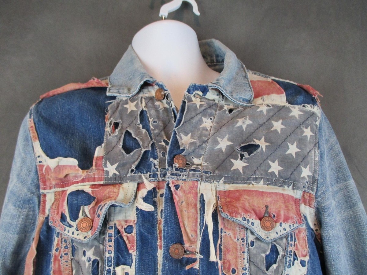 ジャケット・アウター DENIM&SUPPLY RALPH LAUREN Denim & Supply Ralph Lauren Jacket Mens Small Blue American Flag