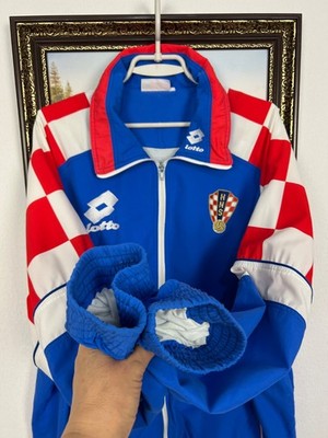 Vintage 90's Lotto Croatia Football Jacket Soccer Track Top Mens