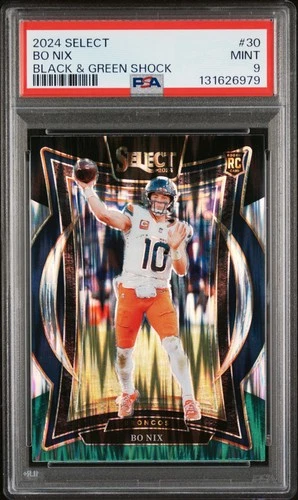 2024 PANINI SELECT BLACK & GREEN SHOCK #30 BO NIX ROOKIE RC PSA 9