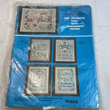 Vogart Craft ‘My Home’ Stamped VTG 1975 Belgian Linen Embroidery w/Thread 7062A
