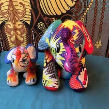 Two Pop Art Soft Elephants 16 & 9 Limited Edition Sold As Mom And Baby