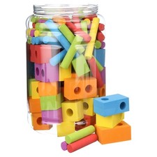 Foam Peg Building Blocks for Babies and Toddlers 100 Piece Educational Stacking