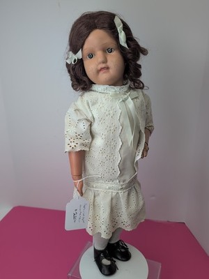 20  Vintage Antique Schoenhut Pat Jan 17 1911 Wooden Doll Mohair Wig Blue Eye ME