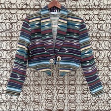 Vintage 90s southwestern Aztec concho crop blazer Small